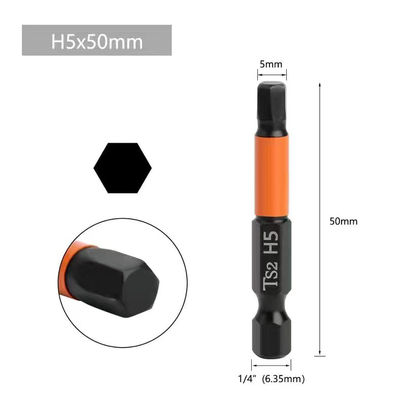 Mũi Vít Lục Giác 6 Cạnh Có Từ Tính VITO Dài 50mm 100mm Kích Cỡ H1.5 H2 H2.5 H3 H4 H5 H6 Thép Đen Độ Cứng Cao