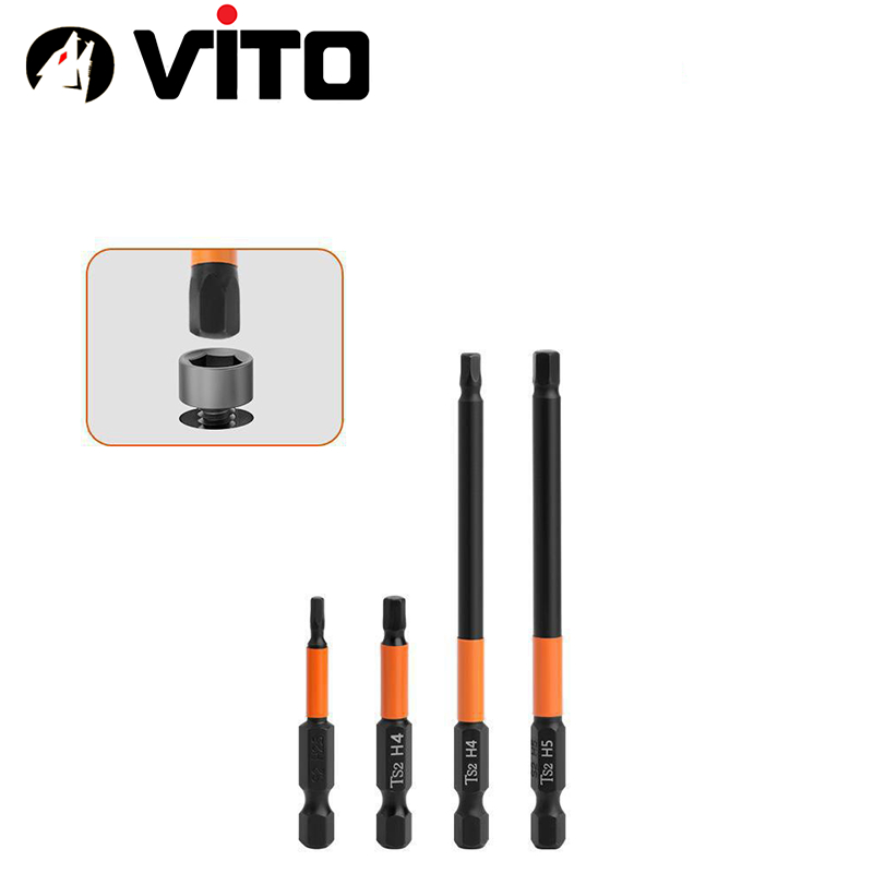 Mũi Vít Lục Giác 6 Cạnh Có Từ Tính VITO Dài 50mm 100mm Kích Cỡ H1.5 H2 H2.5 H3 H4 H5 H6 Thép Đen Độ Cứng Cao