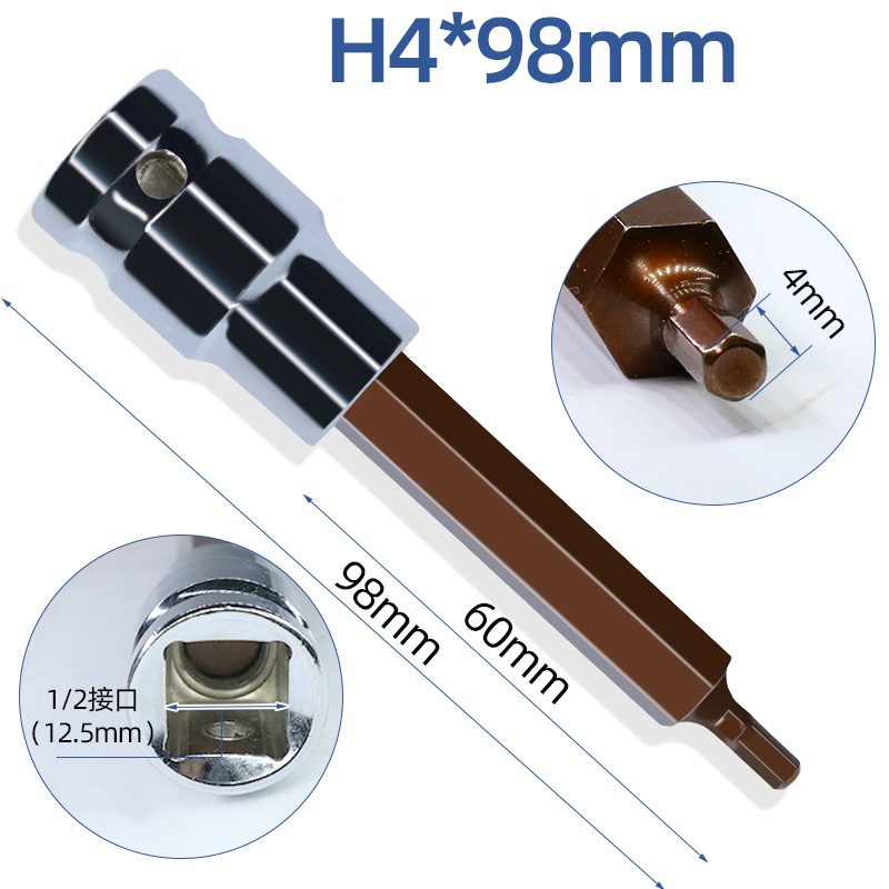 Đầu Lục Giác Thép S2 Dài 100mm VITO Chân Bulong 1/2 Inch Thép CR-V