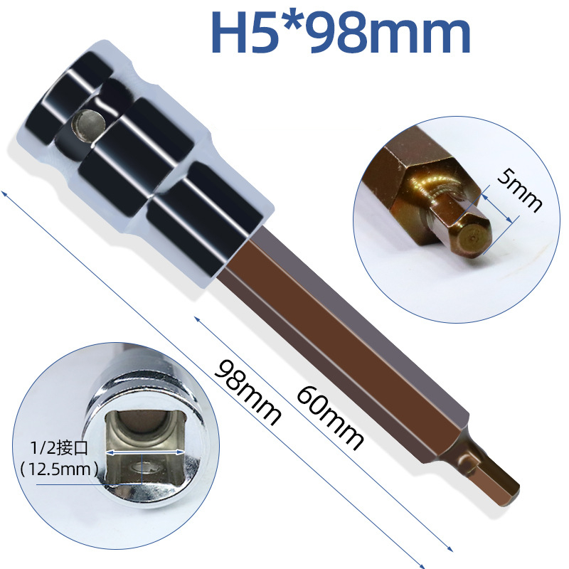 Đầu Lục Giác Thép S2 Dài 100mm VITO Chân Bulong 1/2 Inch Thép CR-V