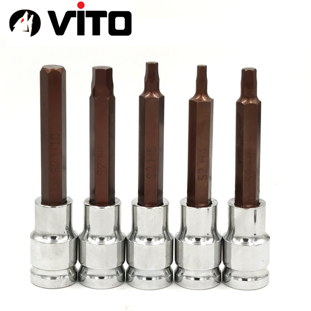 Đầu Lục Giác Thép S2 Dài 100mm VITO Chân Bulong 1/2 Inch Thép CR-V