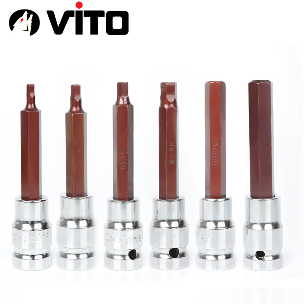 Đầu Lục Giác Thép S2 Dài 100mm VITO Chân Bulong 1/2 Inch Thép CR-V