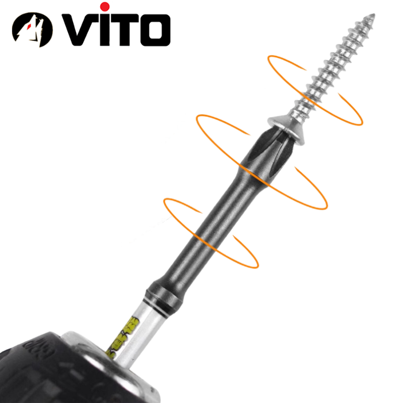 Mũi Bắn Vít Đầu Bake Chữ Thập PH2 Thép D2 Công Nghiệp Siêu Cứng VITO Từ Tính Cao Chân Lục Giác Ngắn