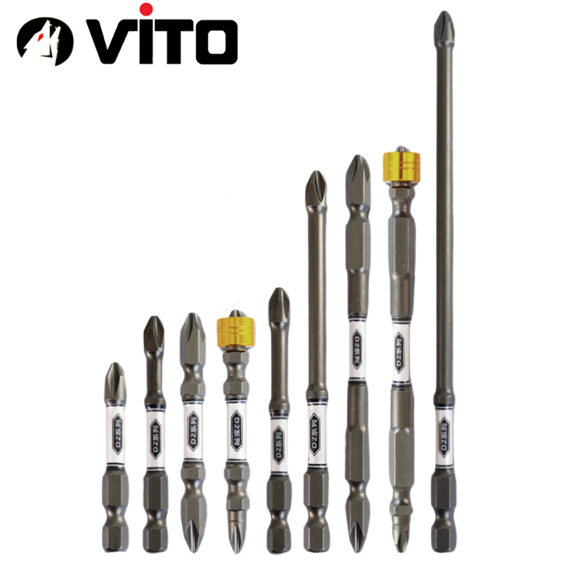 Mũi Bắn Vít Đầu Bake Chữ Thập PH2 Thép D2 Công Nghiệp Siêu Cứng VITO Từ Tính Cao Chân Lục Giác Ngắn