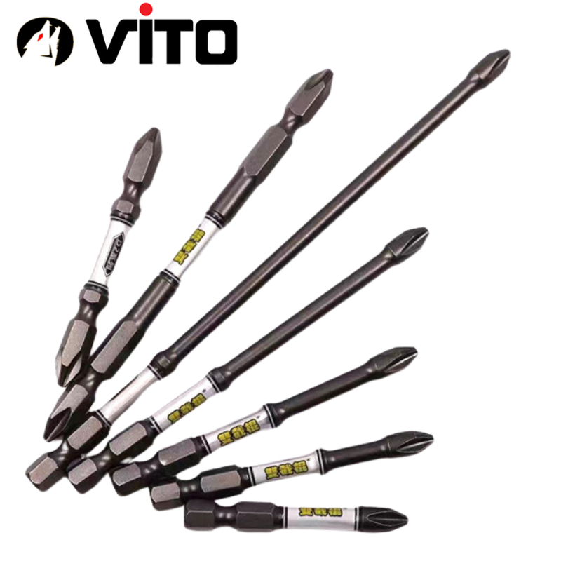 Mũi Bắn Vít Đầu Bake Chữ Thập PH2 Thép D2 Công Nghiệp Siêu Cứng VITO Từ Tính Cao Chân Lục Giác Ngắn