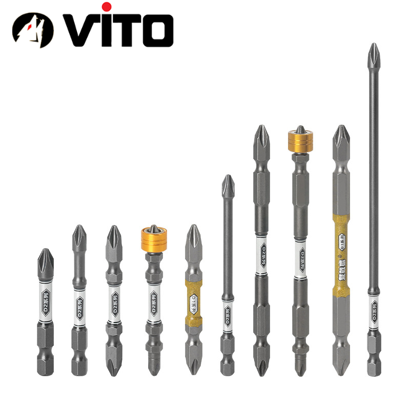 Mũi Bắn Vít Đầu Bake Chữ Thập PH2 Thép D2 Công Nghiệp Siêu Cứng VITO Từ Tính Cao Chân Lục Giác Ngắn