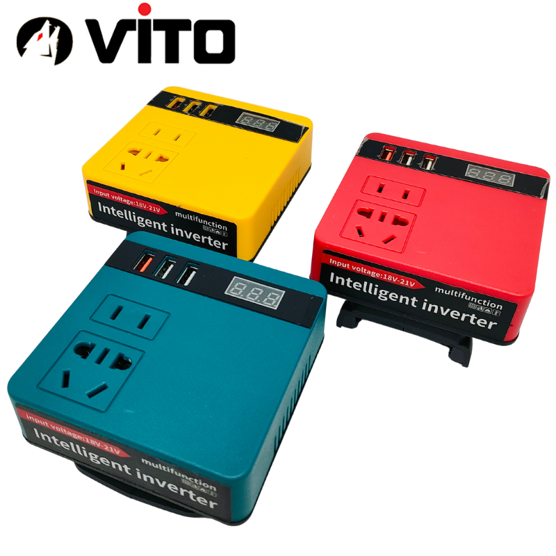 [KHÔNG KÈM PIN] Đế Chuyển Đổi Lên Điện 220V Dùng Cho Pin Chân MAKITA MILWAUKEE DEWALT 18V 20V 21V VITO Công Suất 100W