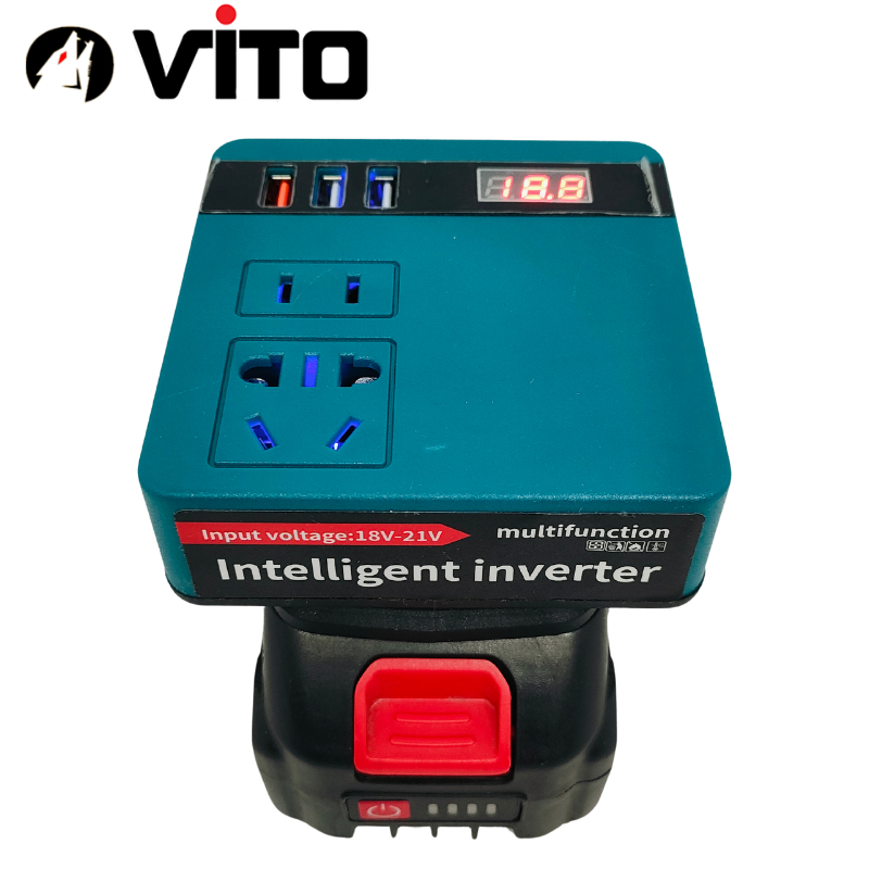 [KHÔNG KÈM PIN] Đế Chuyển Đổi Lên Điện 220V Dùng Cho Pin Chân MAKITA MILWAUKEE DEWALT 18V 20V 21V VITO Công Suất 100W