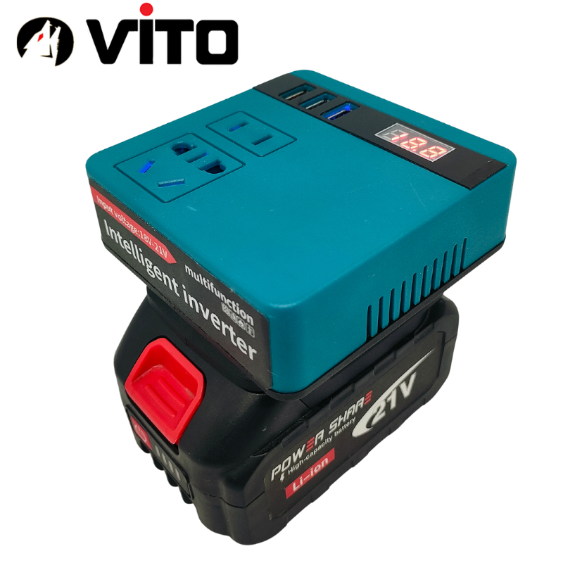 [KHÔNG KÈM PIN] Đế Chuyển Đổi Lên Điện 220V Dùng Cho Pin Chân MAKITA MILWAUKEE DEWALT 18V 20V 21V VITO Công Suất 100W