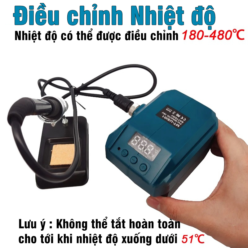 [KHÔNG KÈM PIN] Trạm Hàn Thiếc 936 Dùng Pin Máy Công Cụ Chân MAKITA DEWALT MILWAUKEE VITO Gia Nhiệt Nhanh Có Màn Hình
