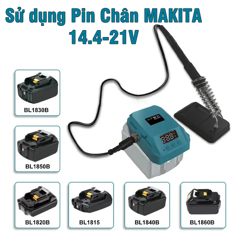 [KHÔNG KÈM PIN] Trạm Hàn Thiếc 936 Dùng Pin Máy Công Cụ Chân MAKITA DEWALT MILWAUKEE VITO Gia Nhiệt Nhanh Có Màn Hình