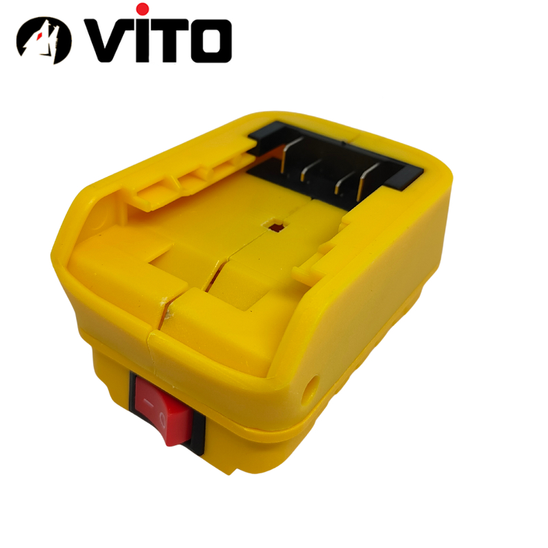 Đế DIY Đúc VITO Nhựa ABS Lắp Ghép Có Công Tắc Chế Quạt, Đèn, Lấy Nguồn Chân Pin MAKITA DEWALT MILWAUKEE