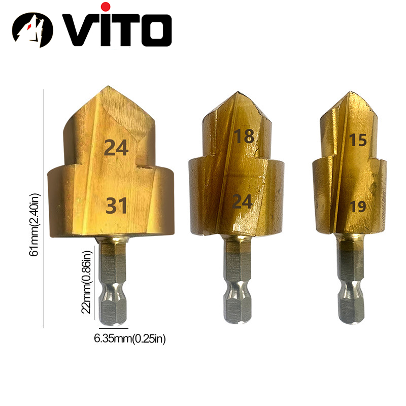 Mũi Khoan Nong Ống Nhiệt PPR 20-25-32, Mũi Khoét Ống Nhựa VITO Chân Lục Giác Gắn Máy Khoan, Máy Chuyên Vít