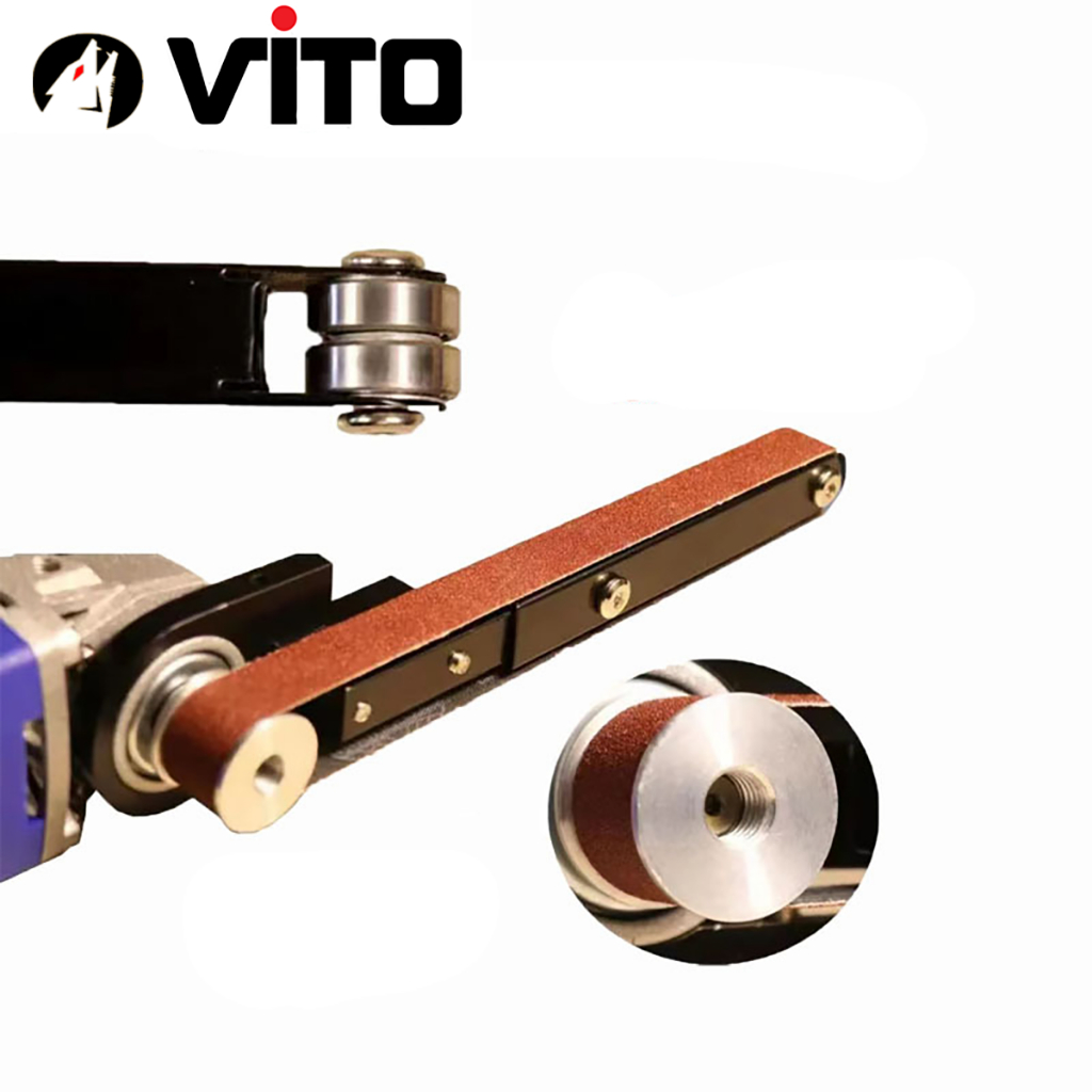 Bộ Dụng Cụ Chuyển Đổi Máy Mài Góc M10 M14 Sang Chà Nhám Băng VITO Dùng Dây Đai Mài Giáp Dây Mini
