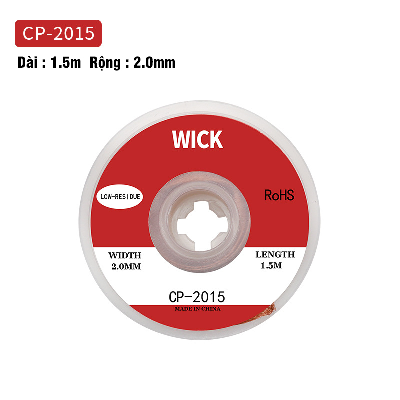 Cuộn Dây Hút Thiếc Hàn Chì Điện Tử Dài 1.5m VITO Các Kich Thước 2mm 2.5mm 3mm 3.5mm Đan Từ Sợi Dây Đồng Cáp Điện AWG