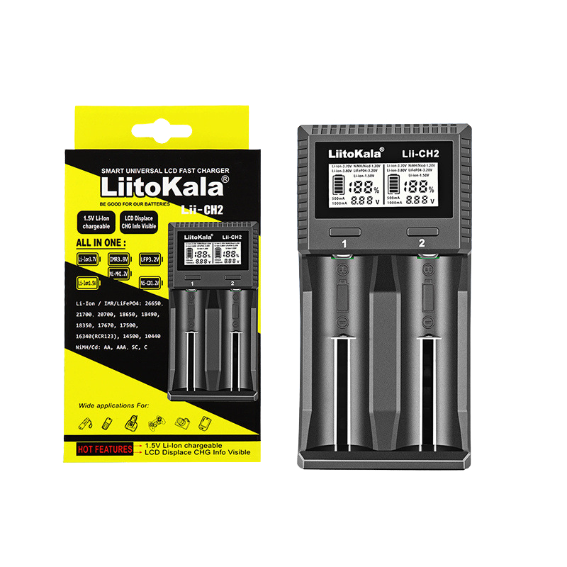 Bộ Sạc Pin LiItoKala Lii-CH2 1.5V/ 1.2V/ 3.2V Test Dung Lượng Nguồn Vào 5V 2A Type C