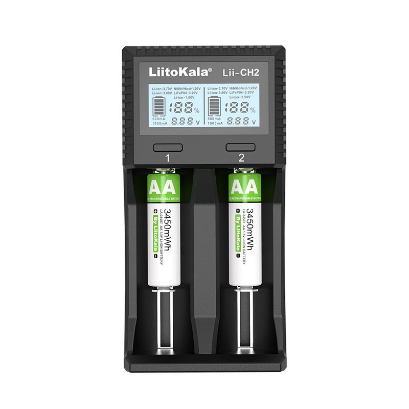 Bộ Sạc Pin LiItoKala Lii-CH2 1.5V/ 1.2V/ 3.2V Test Dung Lượng Nguồn Vào 5V 2A Type C
