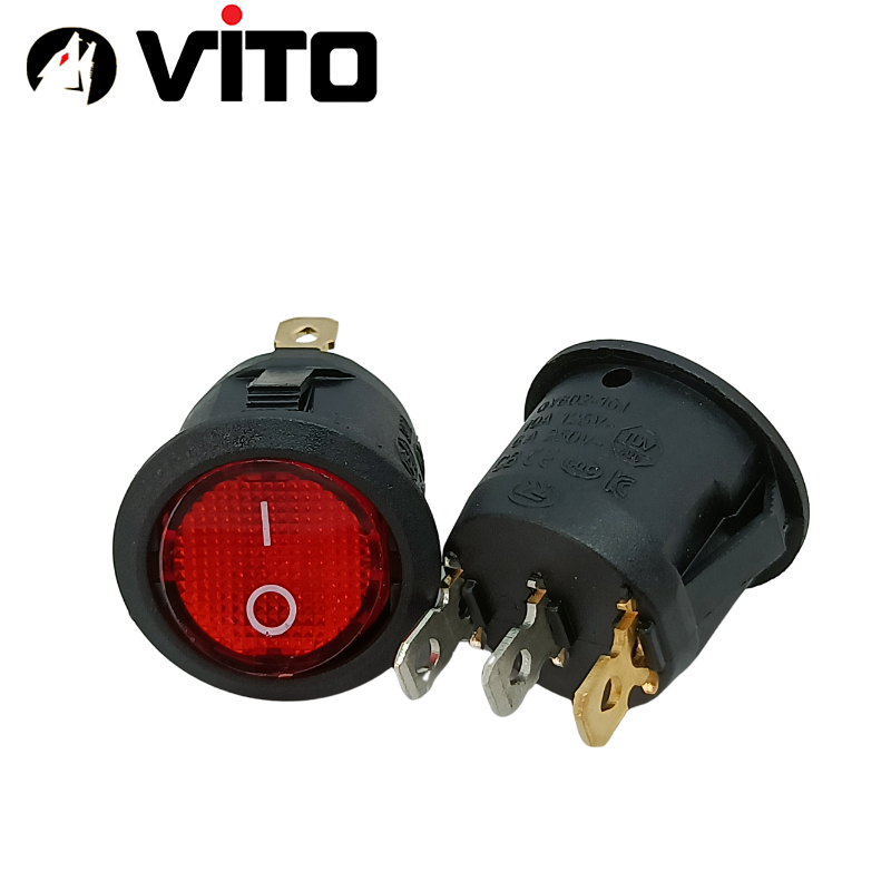 Công Tắc Bập Bênh KCD11 2 Chân Kích Thước 10x15mm 250V 3A VITOMàu Đen