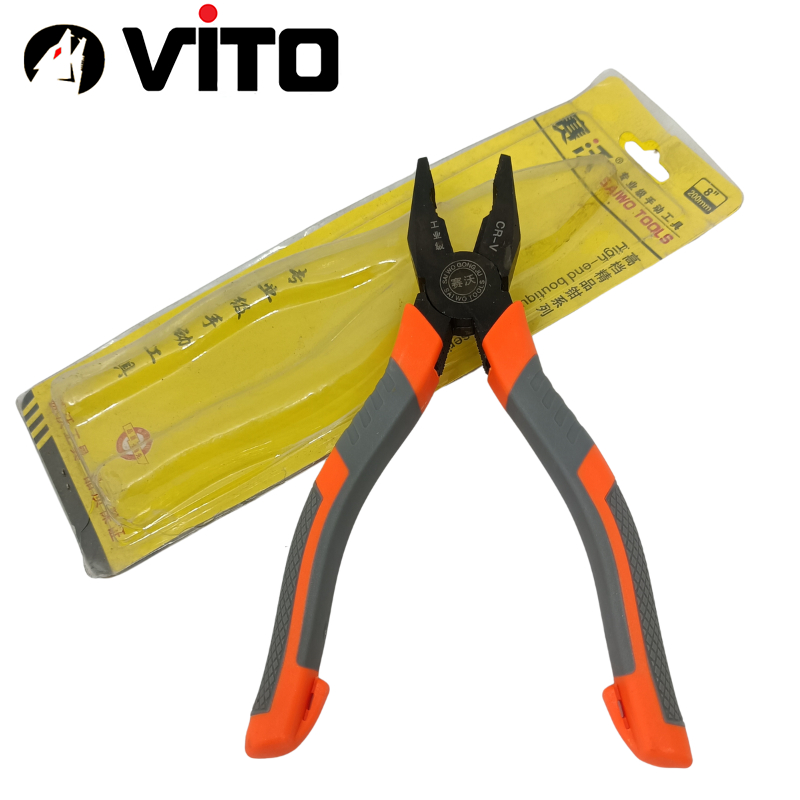 Kìm Điện, Kìm Đầu Bằng Thép CR-V Cán Cao Su, Kìm Răng Hàng VITO Nhập Khẩu