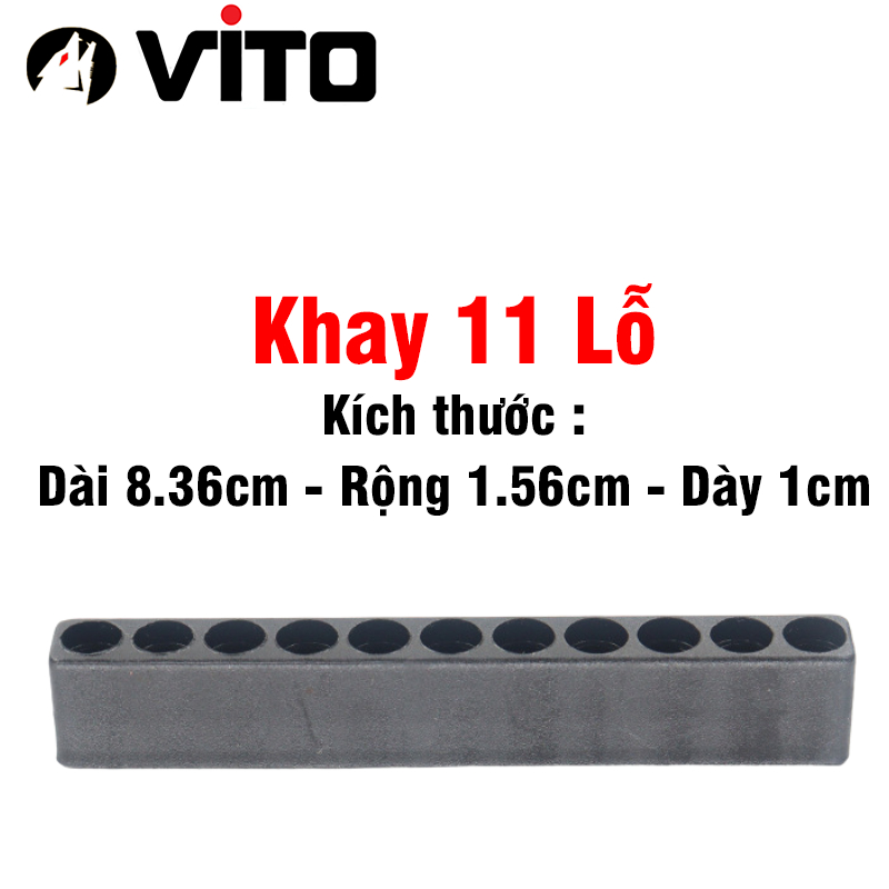 Khay Nhựa Dẻo Cắm Mũi Vít, Mũi Khoan Chân Lục Giác 6.35mm VITO Các Kích Thước