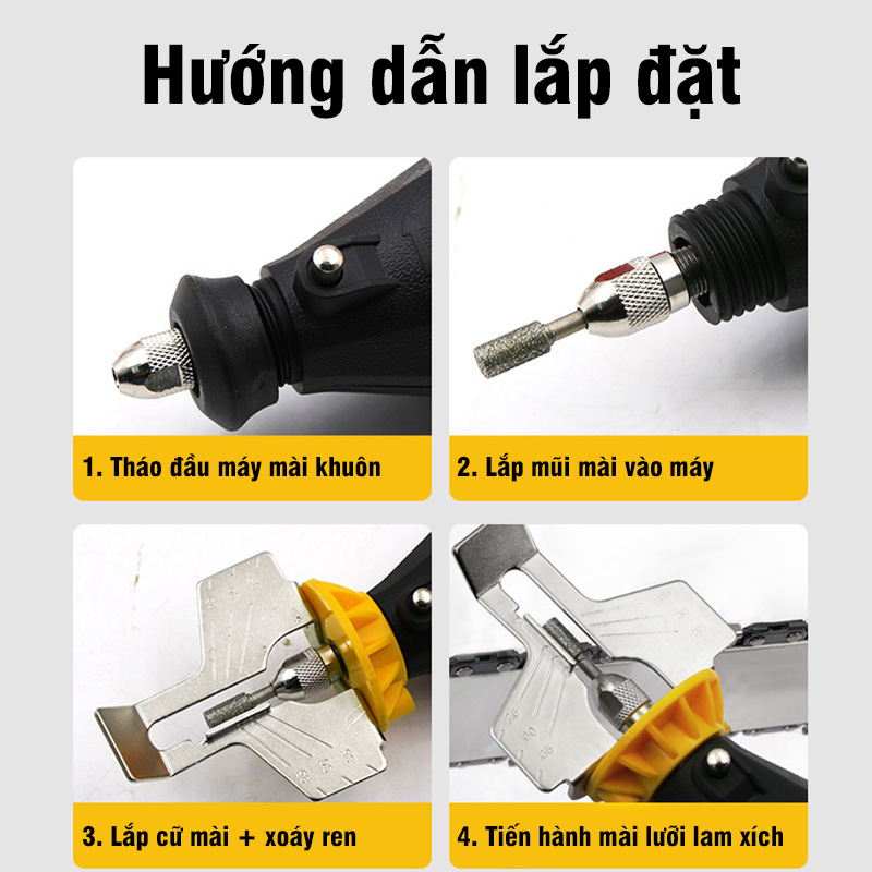 Phụ Kiện Cữ Mài Dũa Lưỡi Lam Xích Máy Cưa Xích Gắn Cho Máy Mài Khuôn Cầm Tay (Không Gồm Máy)