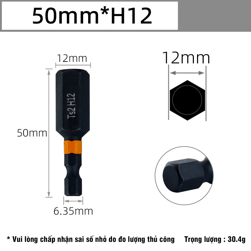 Mũi Vít Lục Giác 6 Cạnh Có Từ Tính VITO Dài 50mm 100mm Kích Cỡ H1.5 H2 H2.5 H3 H4 H5 H6 Thép Đen Độ Cứng Cao