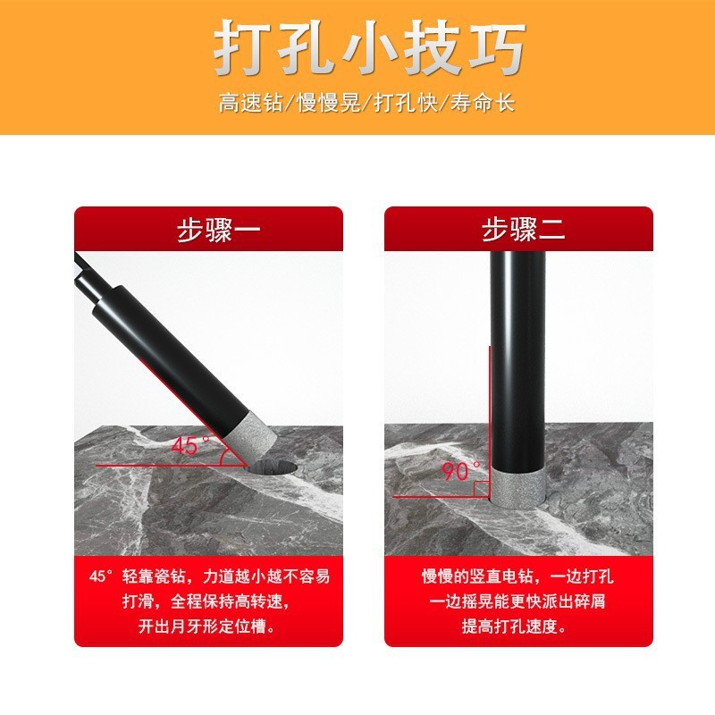 Mũi Khoan  Khoét Kính, Gạch Men, Đá Hoa, Thủy Tinh Khoan Khô VITO Đa Năng Chuôi Lục Giác 6.3mm 5-16mm