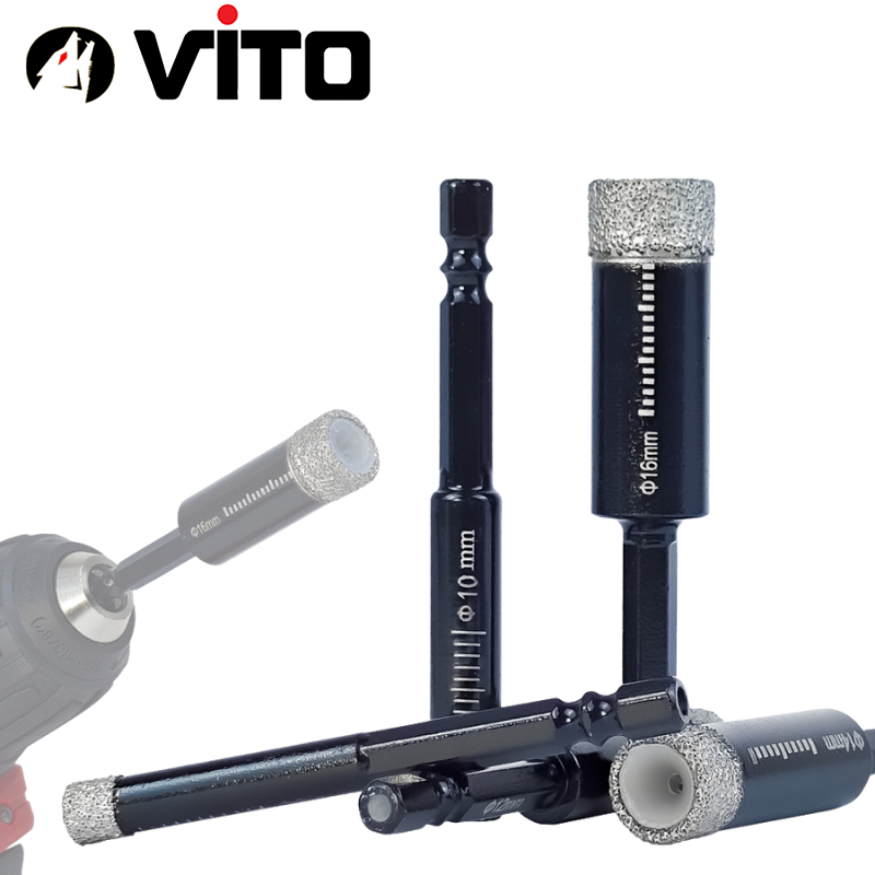 Mũi Khoan  Khoét Kính, Gạch Men, Đá Hoa, Thủy Tinh Khoan Khô VITO Đa Năng Chuôi Lục Giác 6.3mm 5-16mm