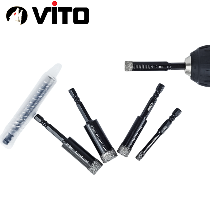Mũi Khoan  Khoét Kính, Gạch Men, Đá Hoa, Thủy Tinh Khoan Khô VITO Đa Năng Chuôi Lục Giác 6.3mm 5-16mm