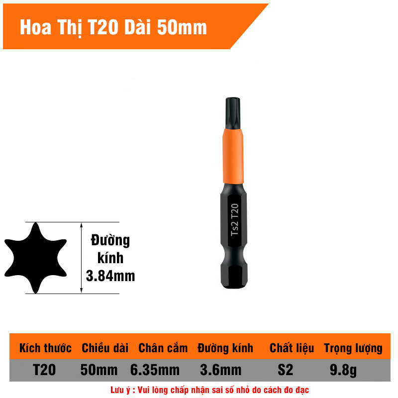 Mũi Vít Hoa Thị Chân Lục Giác Không Lỗ VITO Thép TS2 Đen Chắc Chắn