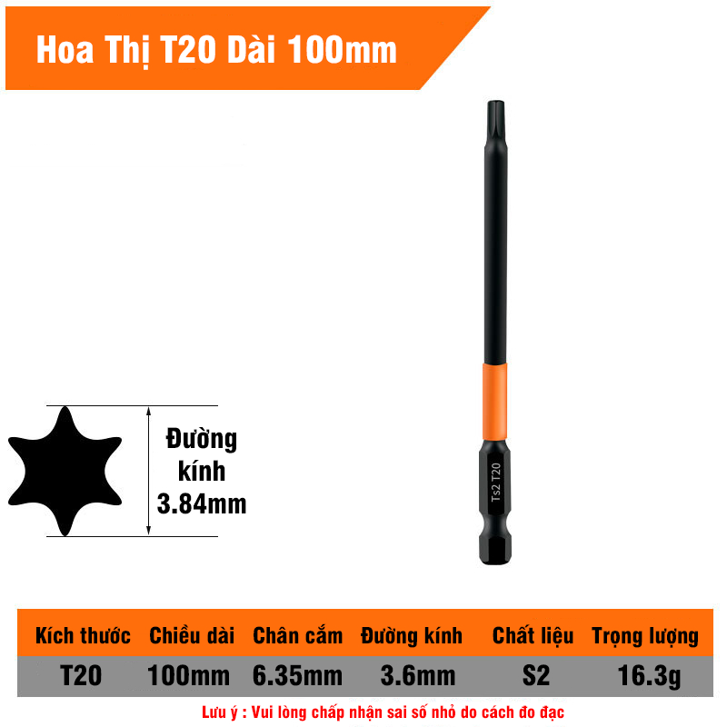 Mũi Vít Hoa Thị Chân Lục Giác Không Lỗ VITO Thép TS2 Đen Chắc Chắn