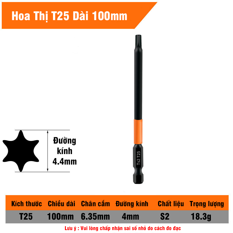Mũi Vít Hoa Thị Chân Lục Giác Không Lỗ VITO Thép TS2 Đen Chắc Chắn