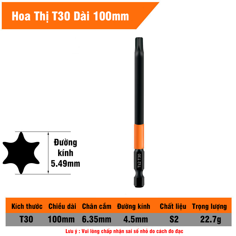 Mũi Vít Hoa Thị Chân Lục Giác Không Lỗ VITO Thép TS2 Đen Chắc Chắn