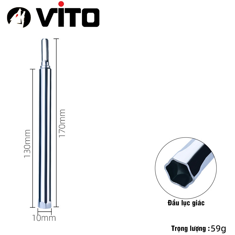 Khẩu Rỗng Ruột Dài Chuyên Dụng VITO Vặn Ty Ren Trần Thạch Cao Chân Lục Giác