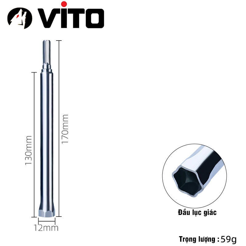 Khẩu Rỗng Ruột Dài Chuyên Dụng VITO Vặn Ty Ren Trần Thạch Cao Chân Lục Giác