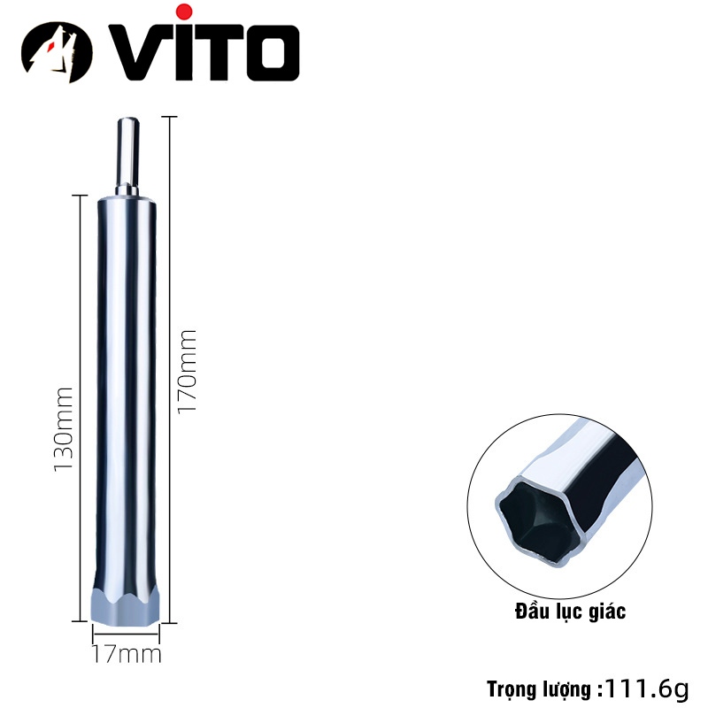 Khẩu Rỗng Ruột Dài Chuyên Dụng VITO Vặn Ty Ren Trần Thạch Cao Chân Lục Giác