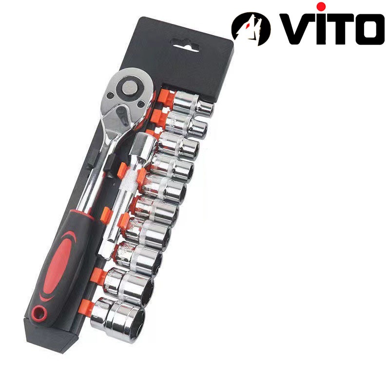 Bộ Tuýp, Bộ Khẩu Mở Ốc Bulong 12 Chi Tiết Đầu 1/2 1/4 , Cần Tự Động 1/2 Thép CR-V Cao Cấp Siêu Cứng VITO