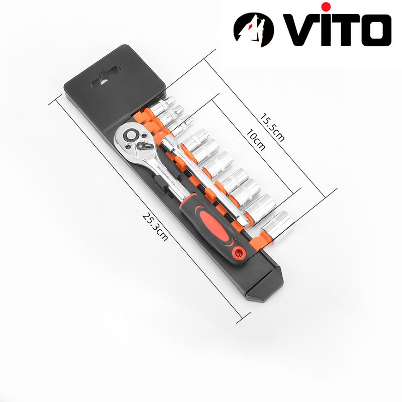 Bộ Tuýp, Bộ Khẩu Mở Ốc Bulong 12 Chi Tiết Đầu 1/2 1/4 , Cần Tự Động 1/2 Thép CR-V Cao Cấp Siêu Cứng VITO