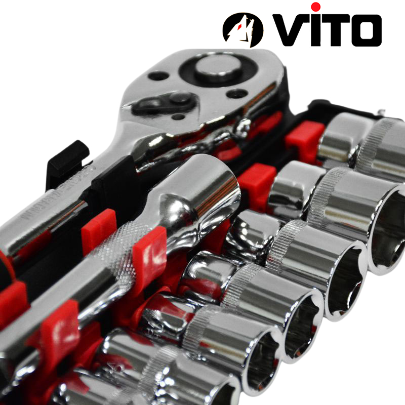 Bộ Tuýp, Bộ Khẩu Mở Ốc Bulong 12 Chi Tiết Đầu 1/2 1/4 , Cần Tự Động 1/2 Thép CR-V Cao Cấp Siêu Cứng VITO