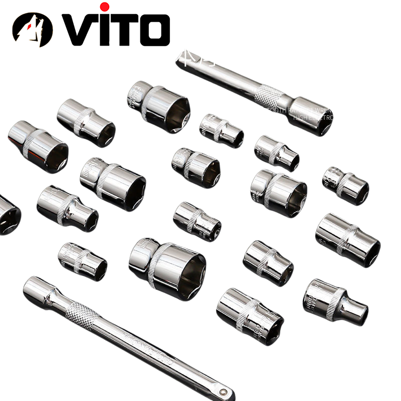 Bộ Tuýp, Bộ Khẩu Mở Ốc Bulong 12 Chi Tiết Đầu 1/2 1/4 , Cần Tự Động 1/2 Thép CR-V Cao Cấp Siêu Cứng VITO