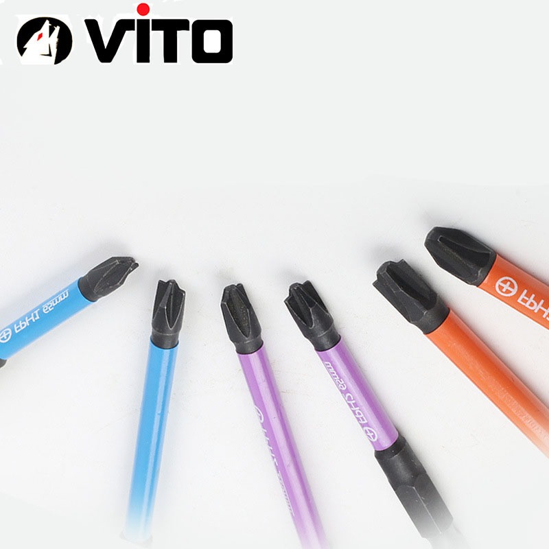 Mũi Vít FPH1/2/3 Nam Châm Mạnh Thép Đen TS2 Dài 65/110/150mm VITO Chuyên Dụng Mở Hộp Điện, Aptomat