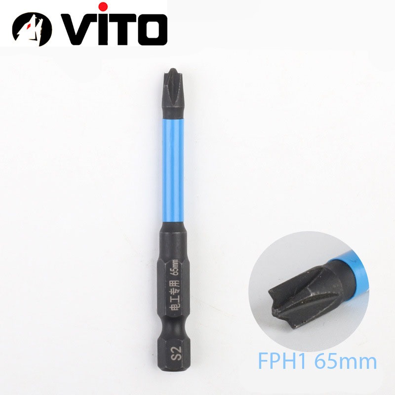 Mũi Vít FPH1/2/3 Nam Châm Mạnh Thép Đen TS2 Dài 65/110/150mm VITO Chuyên Dụng Mở Hộp Điện, Aptomat