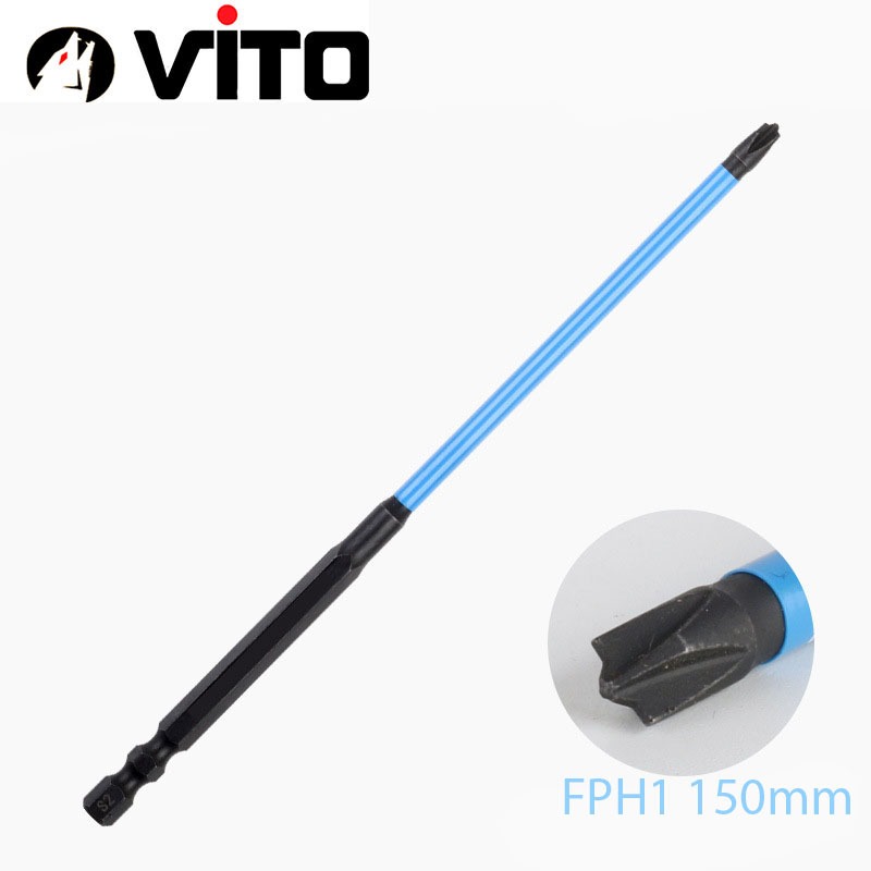 Mũi Vít FPH1/2/3 Nam Châm Mạnh Thép Đen TS2 Dài 65/110/150mm VITO Chuyên Dụng Mở Hộp Điện, Aptomat