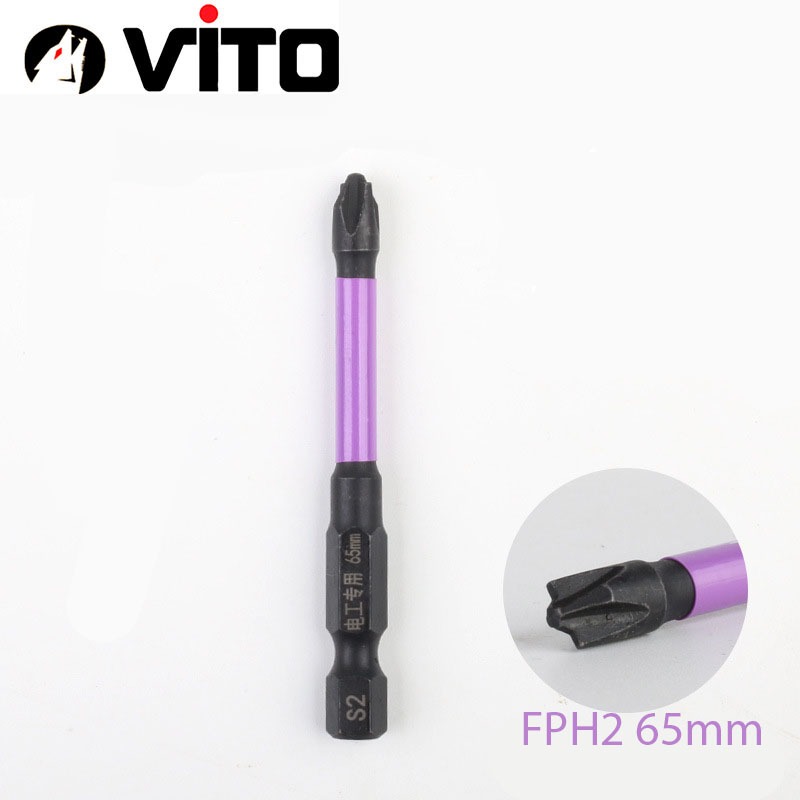 Mũi Vít FPH1/2/3 Nam Châm Mạnh Thép Đen TS2 Dài 65/110/150mm VITO Chuyên Dụng Mở Hộp Điện, Aptomat