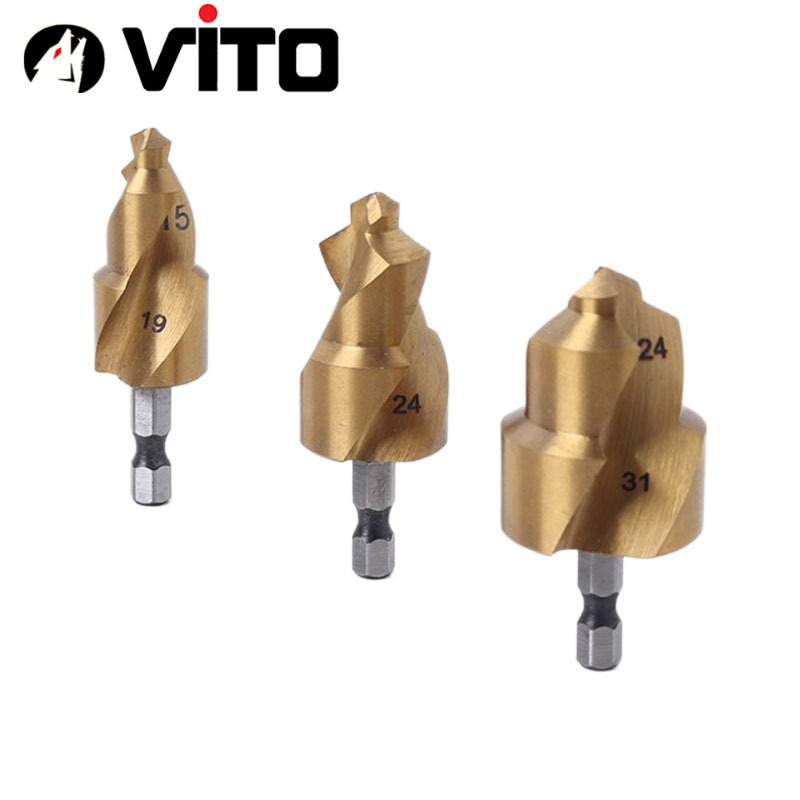 Mũi Khoan Nong Ống Nhiệt PPR 20-25-32, Mũi Khoét Ống Nhựa VITO Chân Lục Giác Gắn Máy Khoan, Máy Chuyên Vít