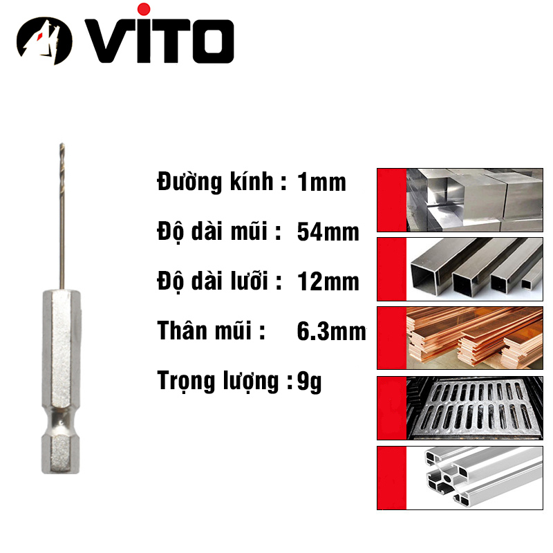 Mũi Khoan Xoắn Thép HSS Co 5% Cobalt Khoan Sắt Thép Chân Lục Giác