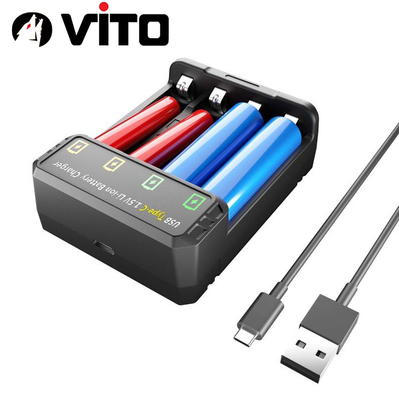 Sạc Pin Yonii NL4/L4/N4 VITO Chuyên Dụng Sạc Pin Li-ion 1.5V, Ni-MH 1.2V Size AA/AAA Chân Cắm Type C