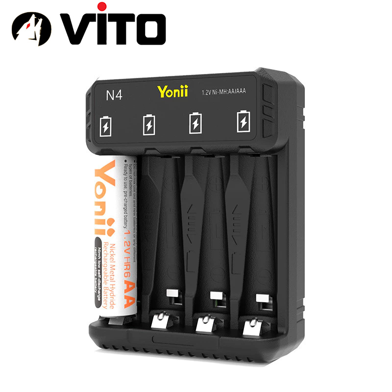 Sạc Pin Yonii NL4/L4/N4 VITO Chuyên Dụng Sạc Pin Li-ion 1.5V, Ni-MH 1.2V Size AA/AAA Chân Cắm Type C