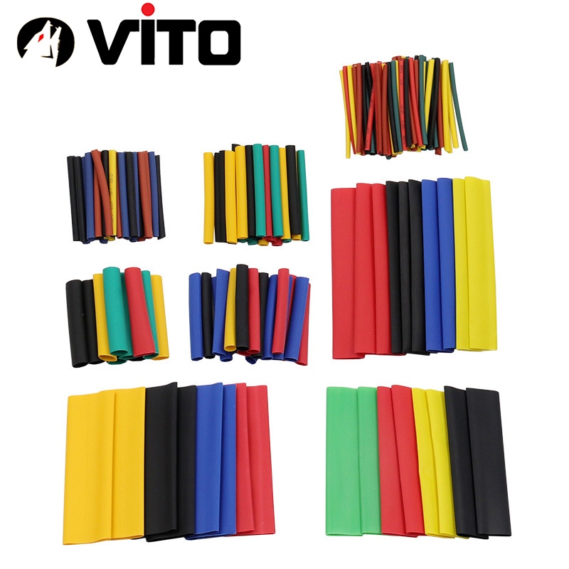 Bộ 328/530 Ống Gen Co Nhiệt VITO Cách Điện Nối Dây Các Kích Cỡ, Màu Sắc