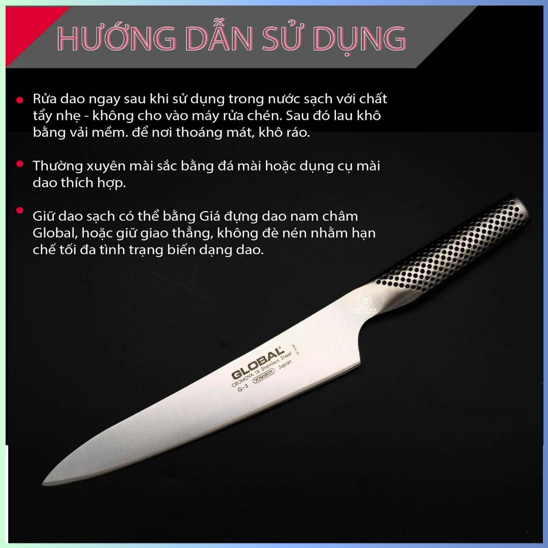 Dao bếp Nhật cao cấp Global G3 Carving Knife - Dao thái lát (210mm)